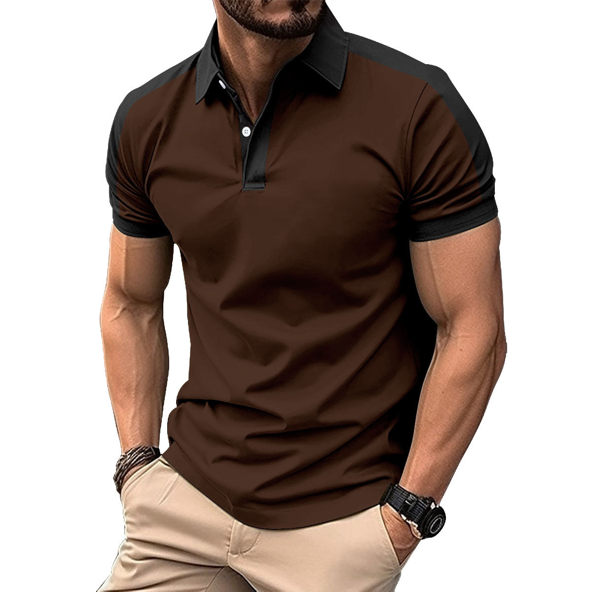 Men's Premium Color-Block Polo Shirts