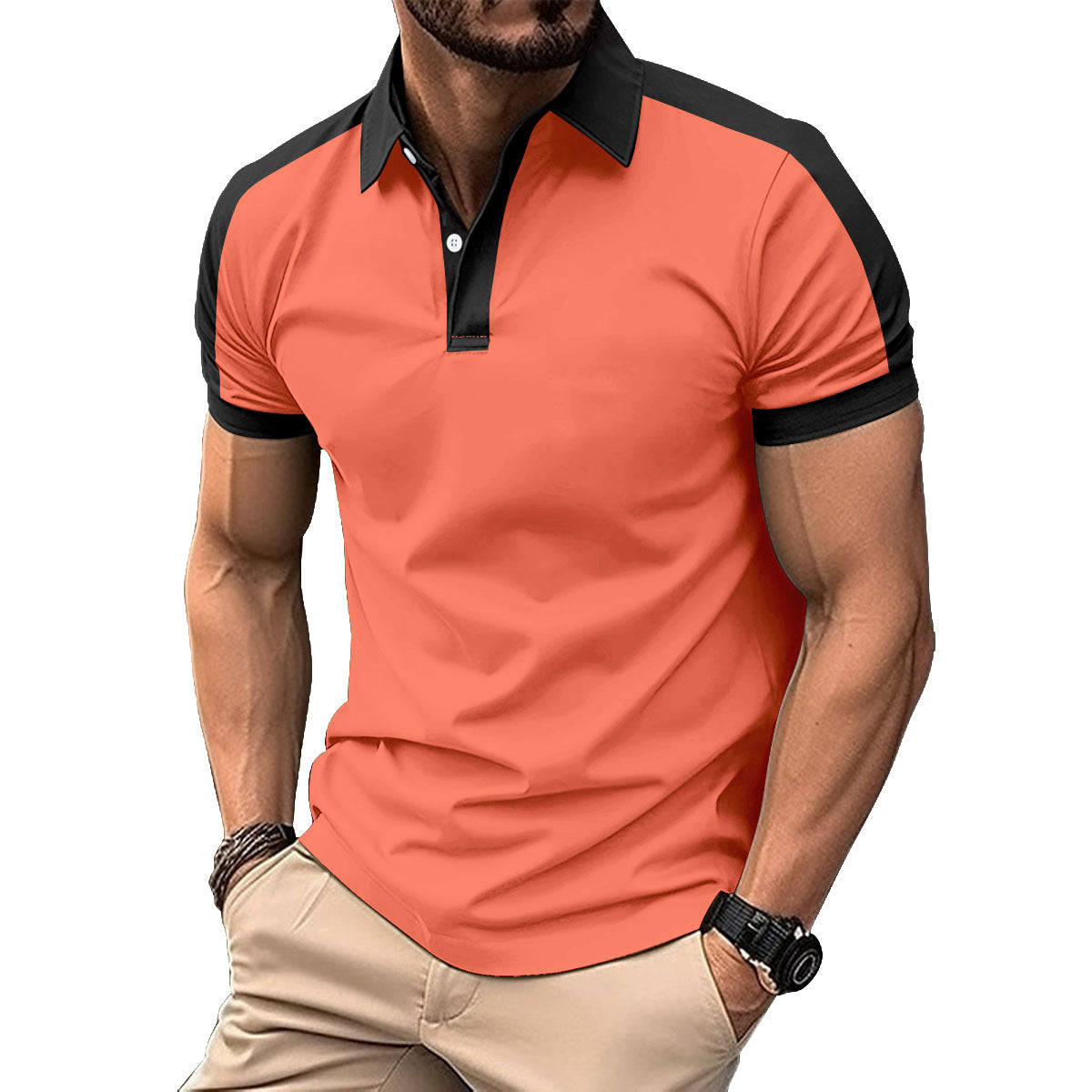Men's Premium Color-Block Polo Shirts