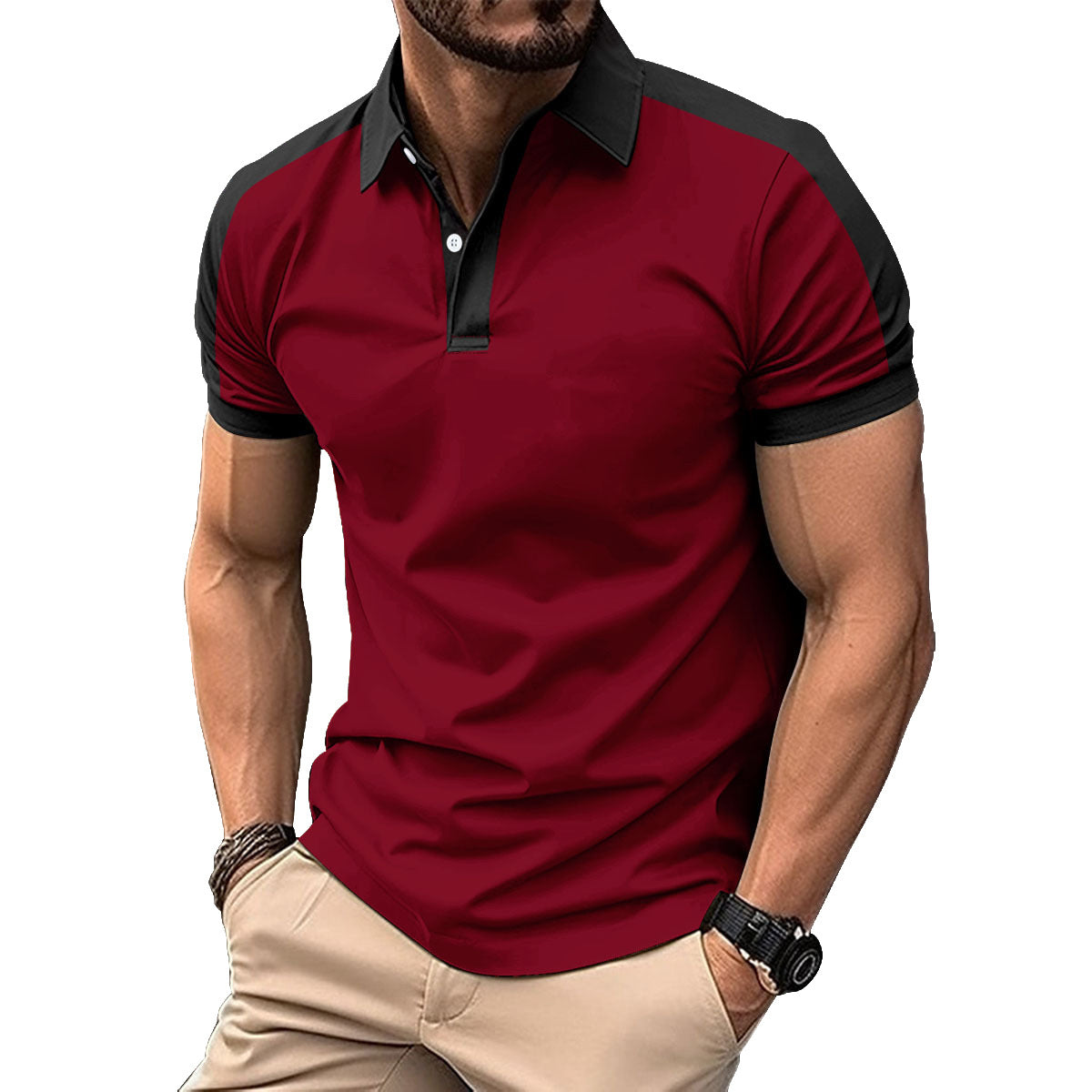 Men's Premium Color-Block Polo Shirts