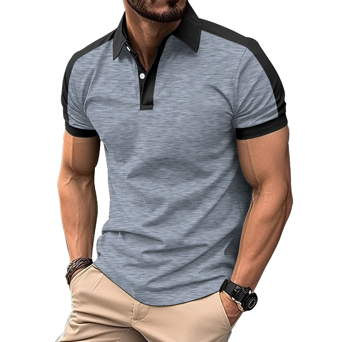 Men's Premium Color-Block Polo Shirts