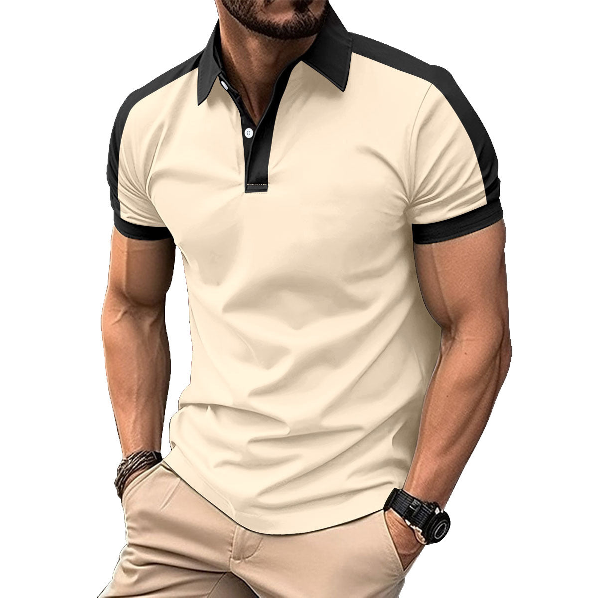 Men's Premium Color-Block Polo Shirts