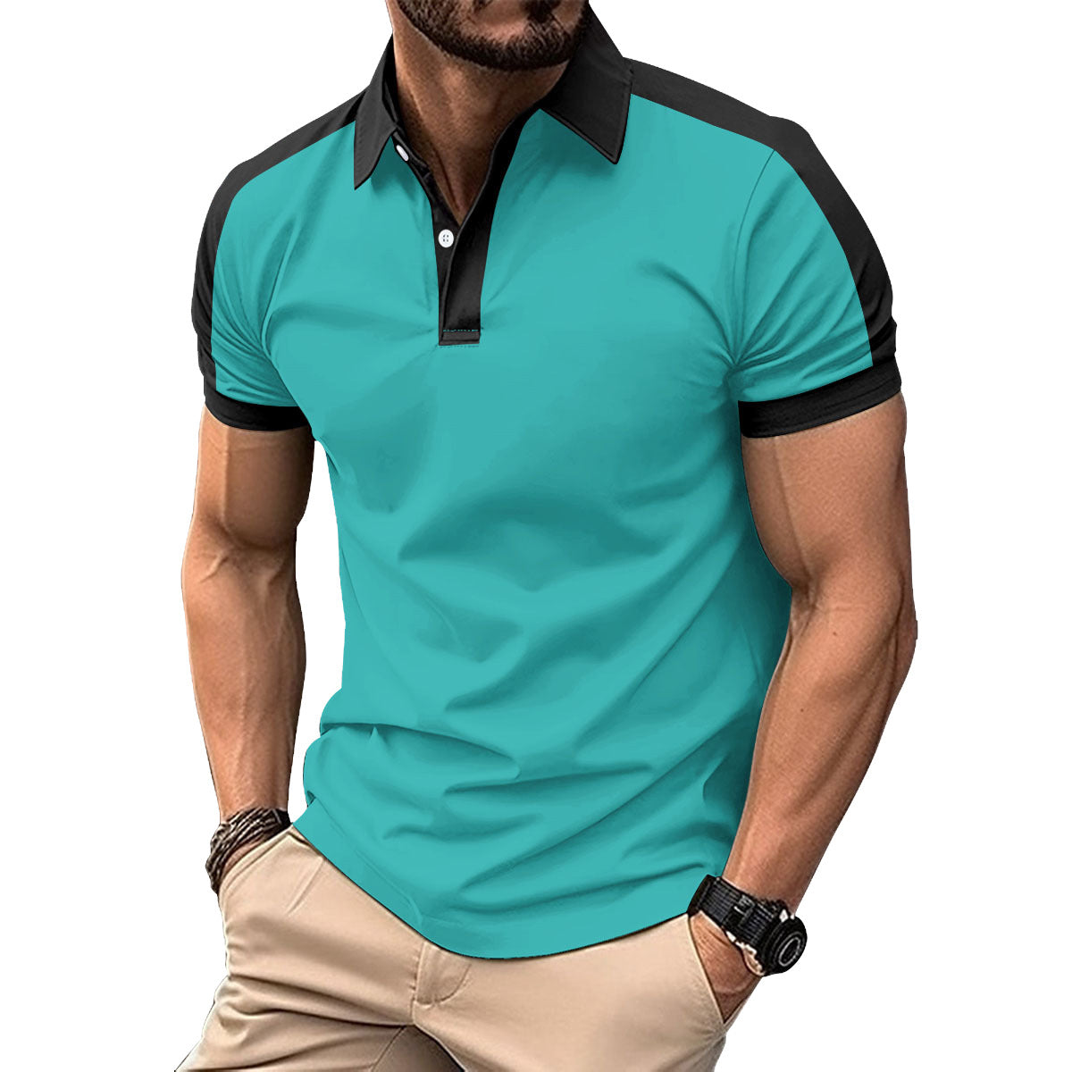 Men's Premium Color-Block Polo Shirts
