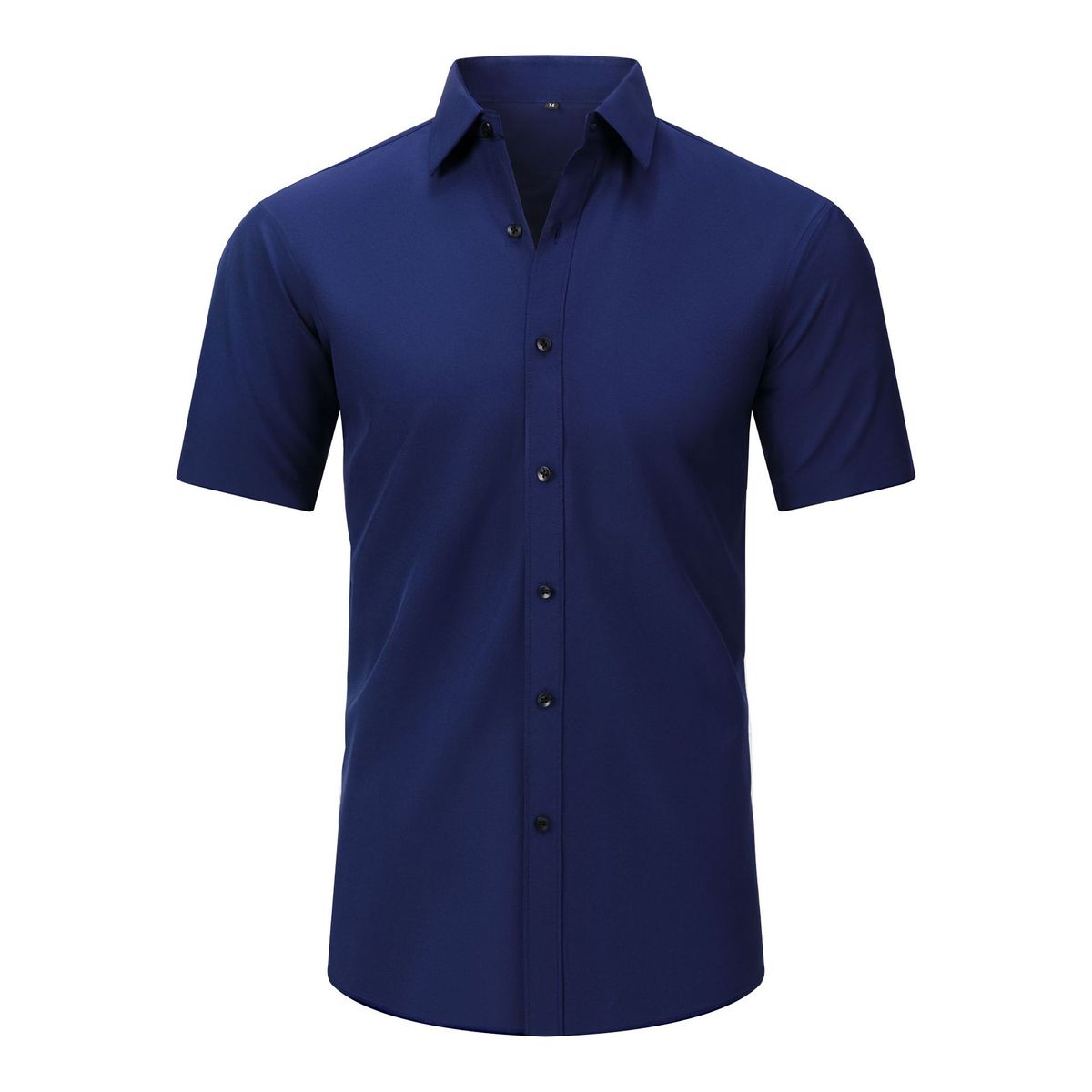 Blue short-sleeve shirt on a white background