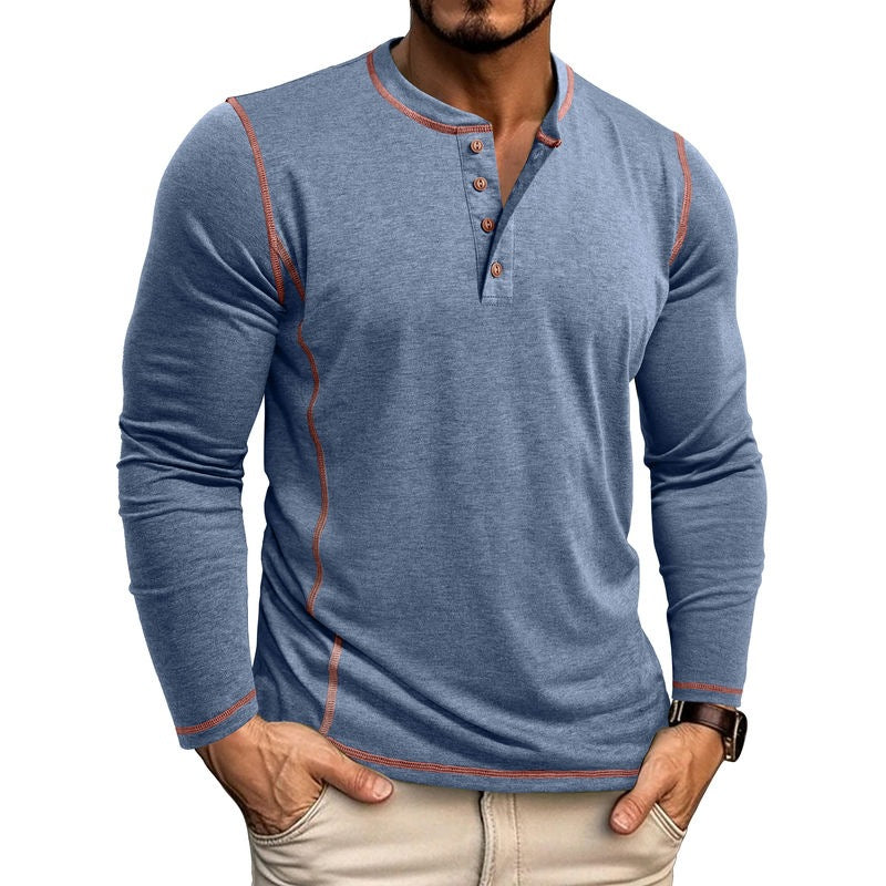 Premium Langarm-Henley-Shirt für Herren