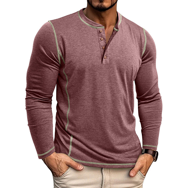 Premium Langarm-Henley-Shirt für Herren