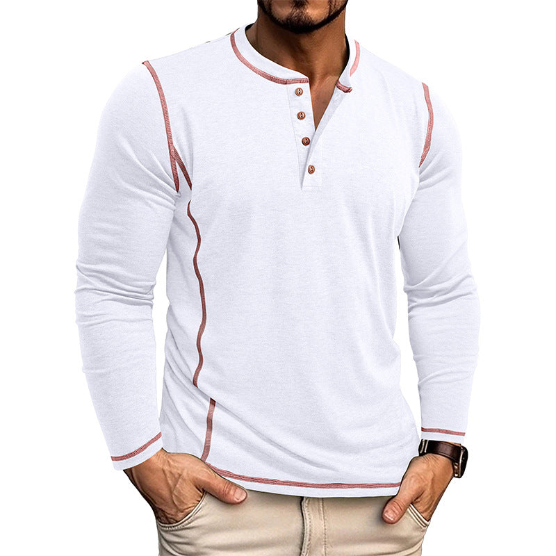 Premium Langarm-Henley-Shirt für Herren