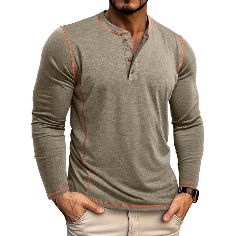 Premium Langarm-Henley-Shirt für Herren