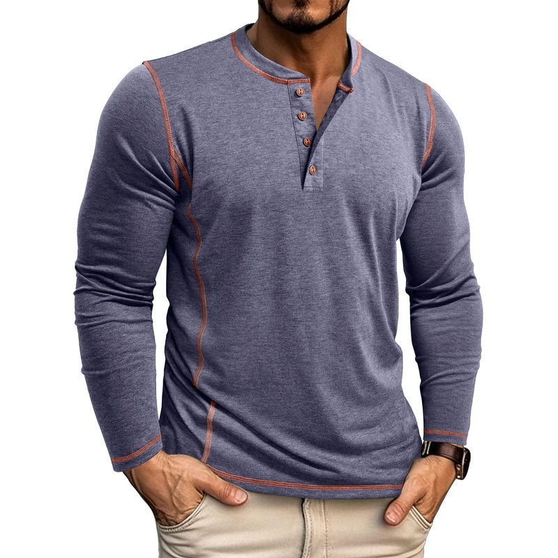 Premium Langarm-Henley-Shirt für Herren