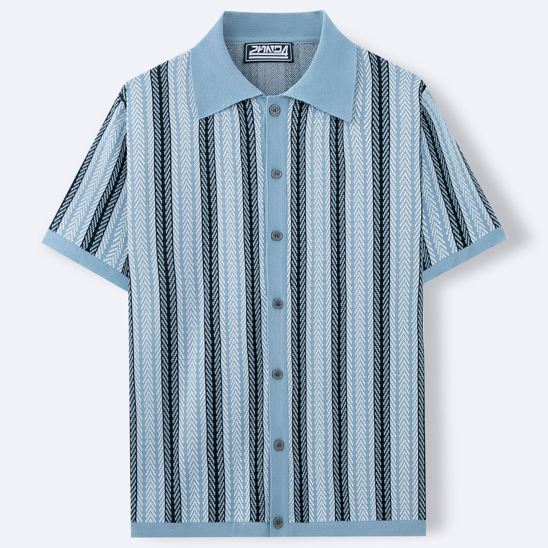 Men's Retro Vibe Button-Up Knit Shirt