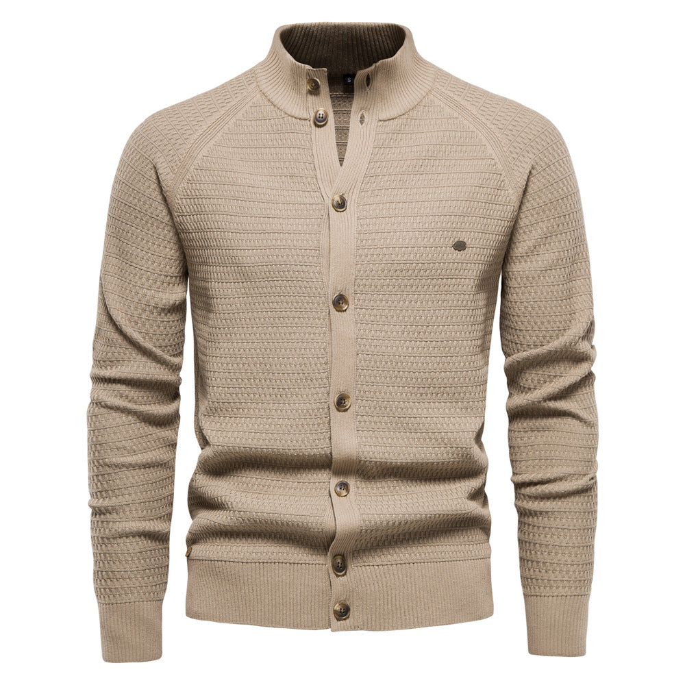 Men’s Stylish Button Placket Knit Sweater