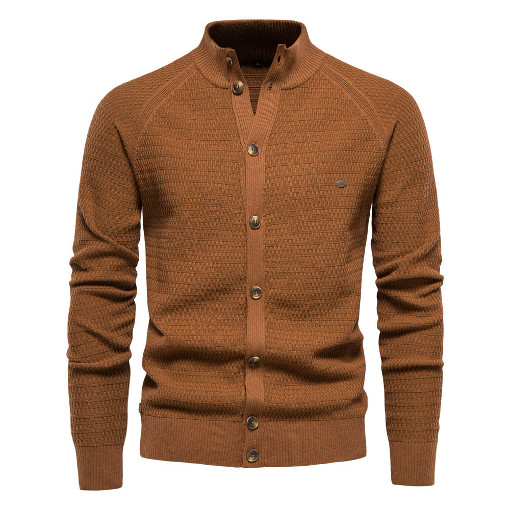 Men’s Stylish Button Placket Knit Sweater