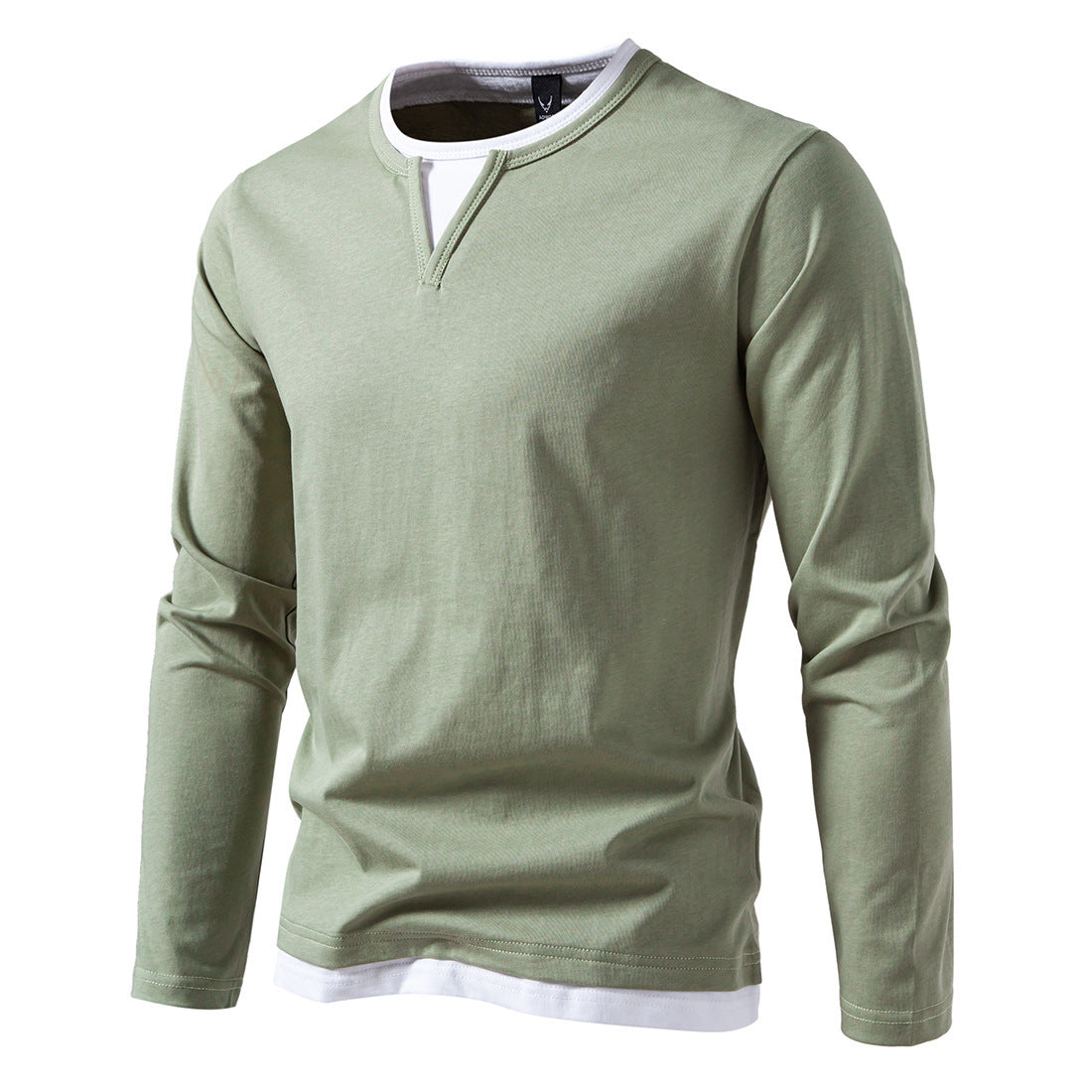 Men's Stylish Layered Collar Long Sleeve Shirt