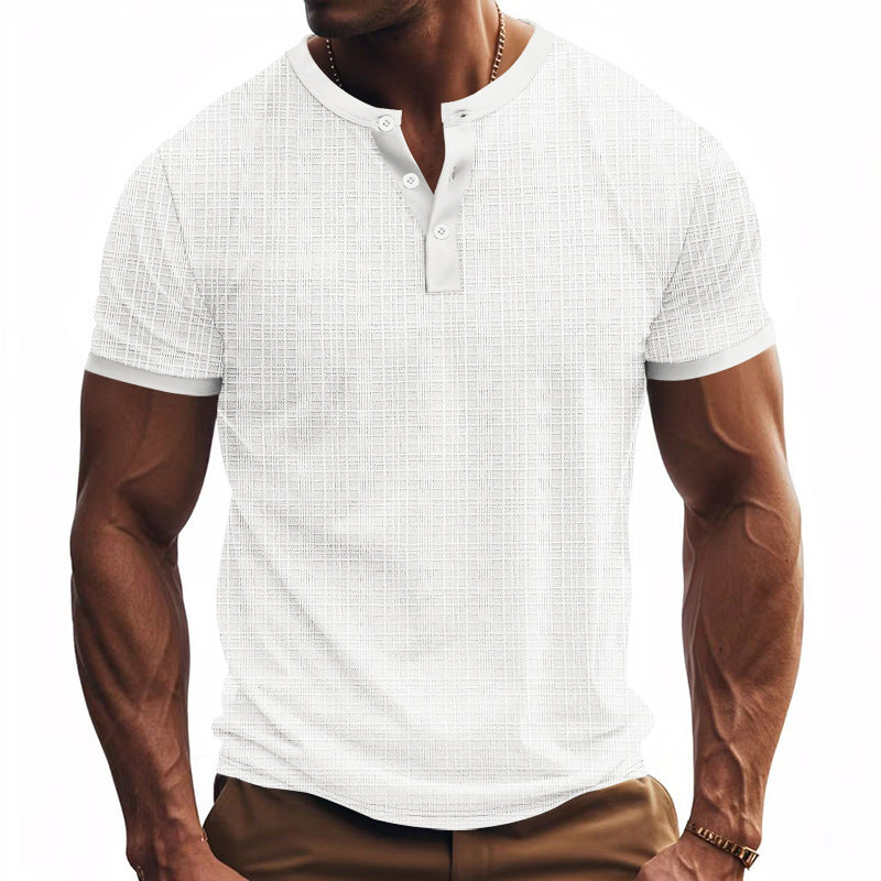 T-shirt Henley Casual Premium Élégant pour Homme