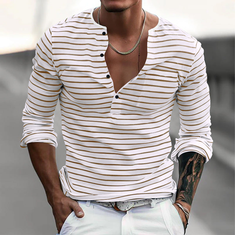 Men's Stylish Striped Long Sleeve Shirt
