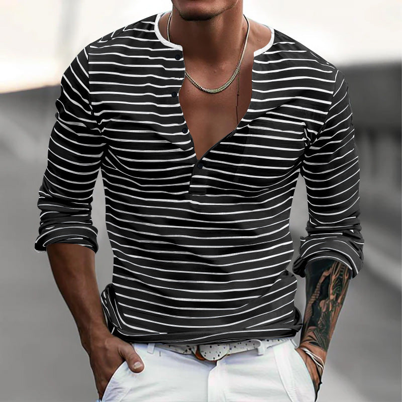 Men's Stylish Striped Long Sleeve Shirt