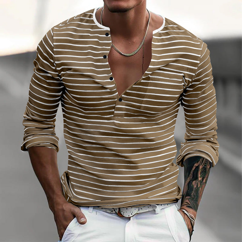 Men's Stylish Striped Long Sleeve Shirt