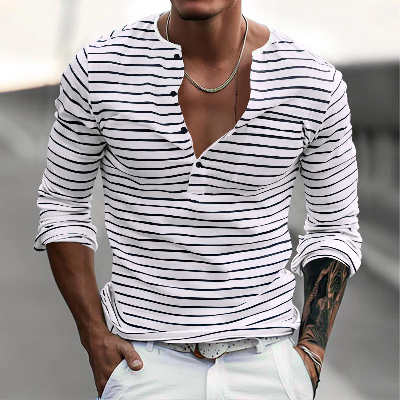 Men's Stylish Striped Long Sleeve Shirt