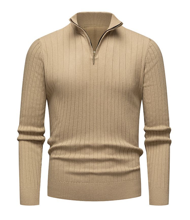 Men’s Timeless Ribbed Zip-Up Sweater