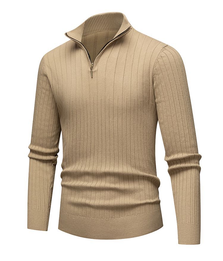 Men’s Timeless Ribbed Zip-Up Sweater