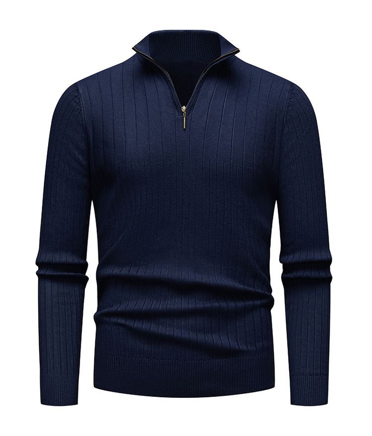 Men’s Timeless Ribbed Zip-Up Sweater