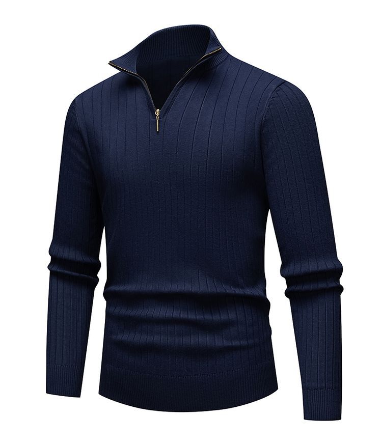Men’s Timeless Ribbed Zip-Up Sweater
