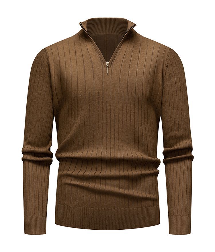 Men’s Timeless Ribbed Zip-Up Sweater