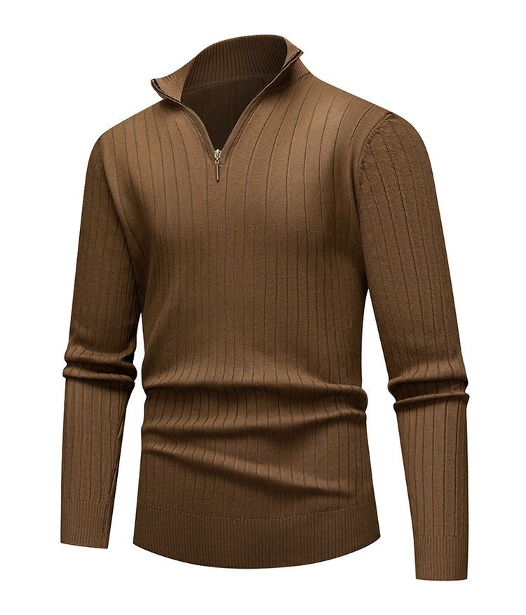 Men’s Timeless Ribbed Zip-Up Sweater
