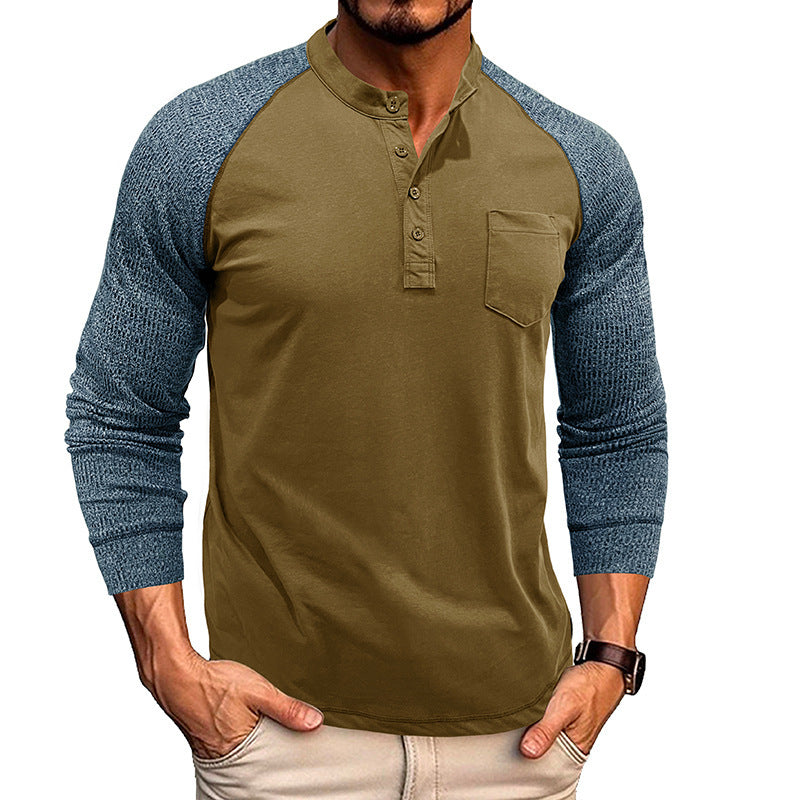 Men's Trendy Button Placket Henry Shirt