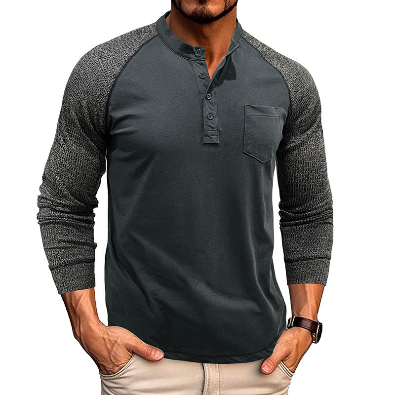 Men's Trendy Button Placket Henry Shirt