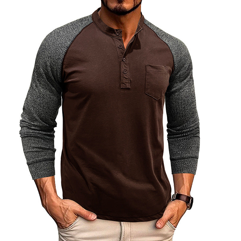 Men's Trendy Button Placket Henry Shirt