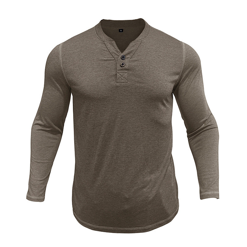 Chemise Henley Vintage à Patte de Boutons pour Homme