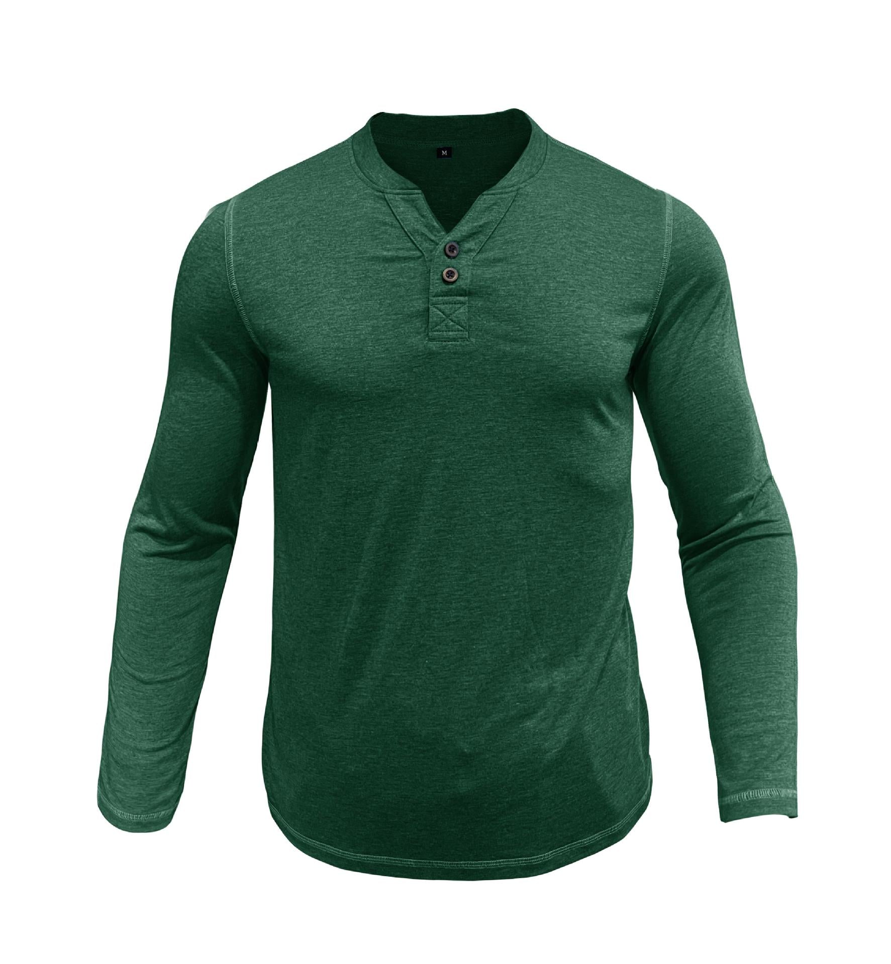 Chemise Henley Vintage à Patte de Boutons pour Homme
