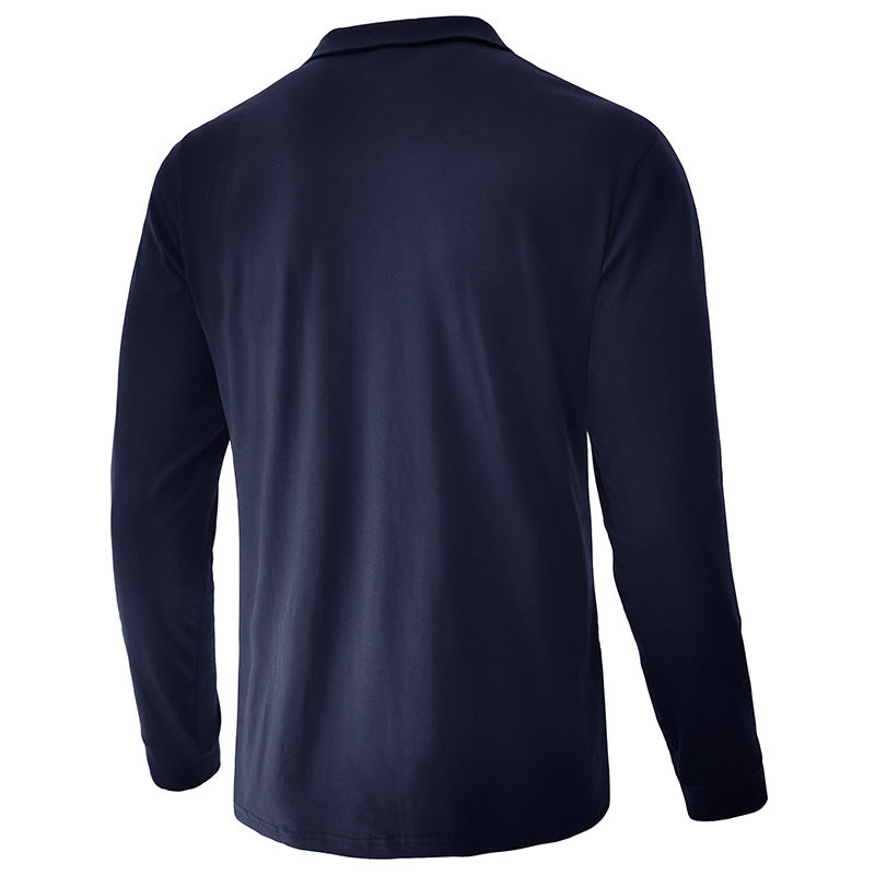 Men's Vintage Color Block Zip Polo Shirt