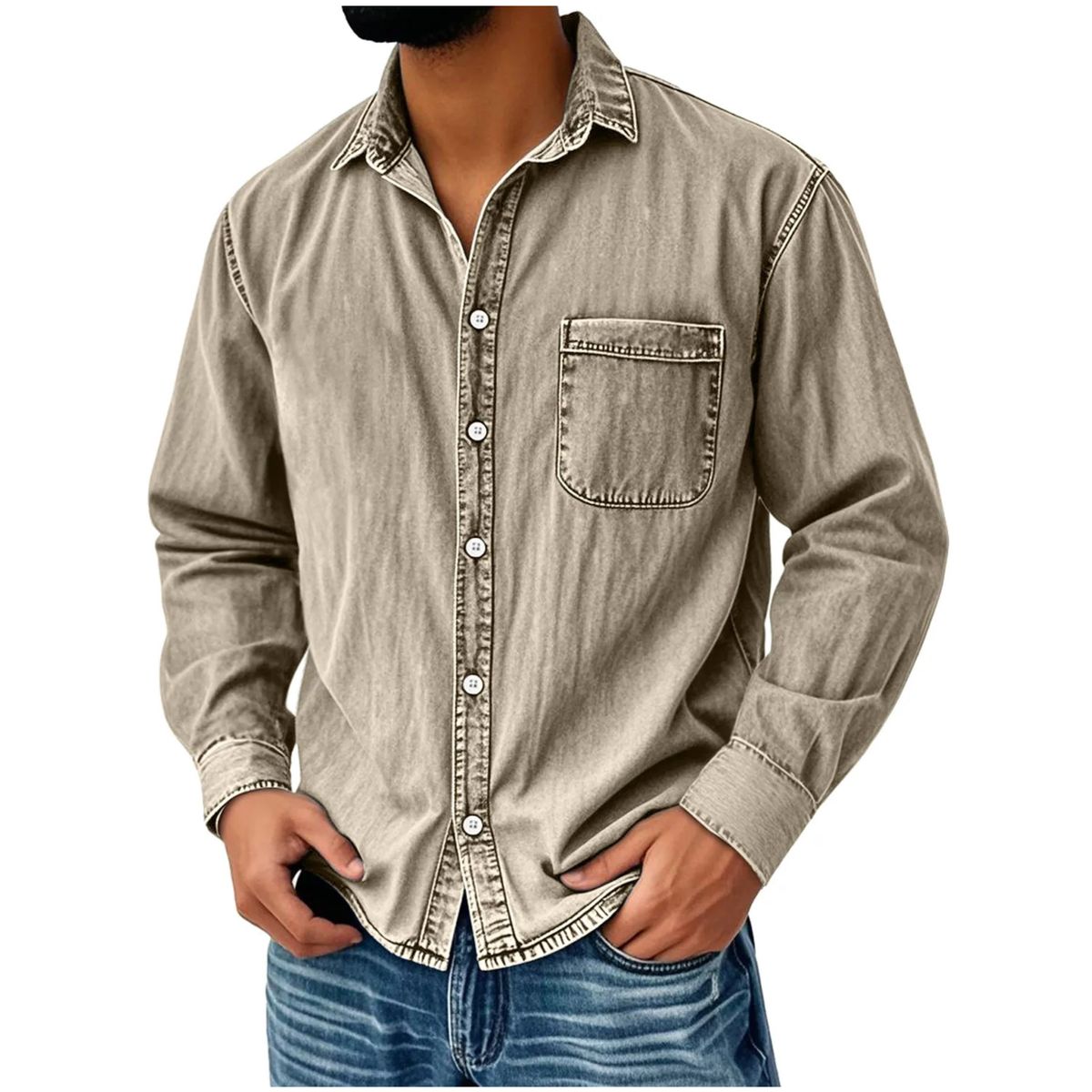 Men’s Vintage Washed Cotton Shirt