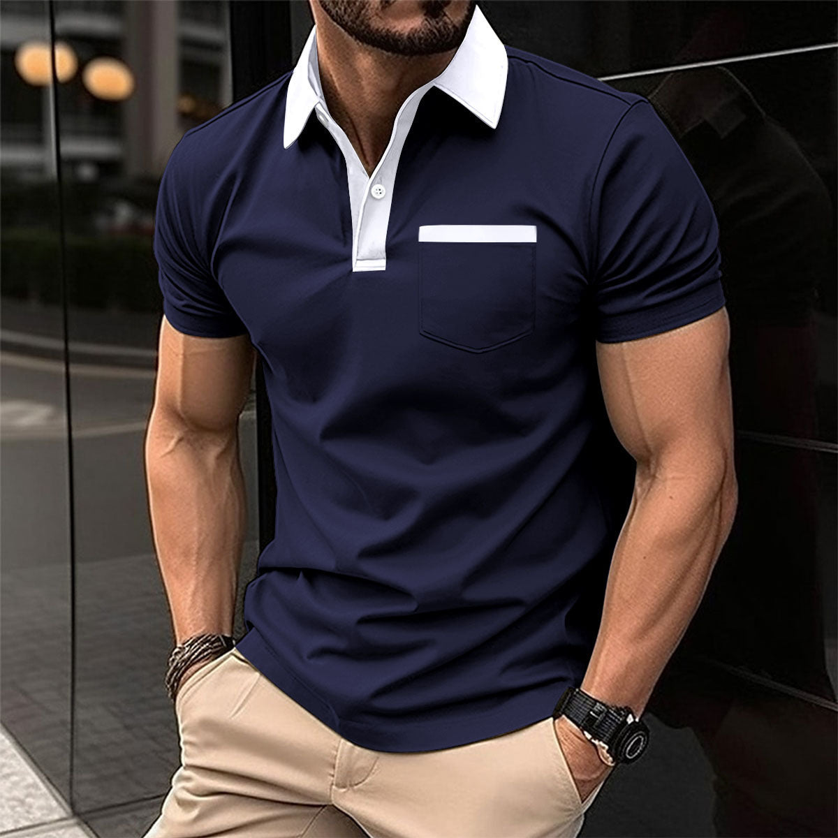 Men's Classic Contrast Polo Shirt Collection