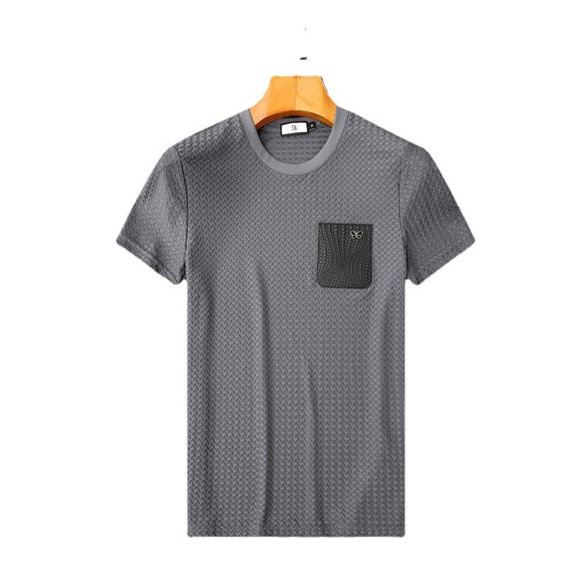 Men's Anti-Wrinkle Houndstooth Sports Short Sleeve Suit