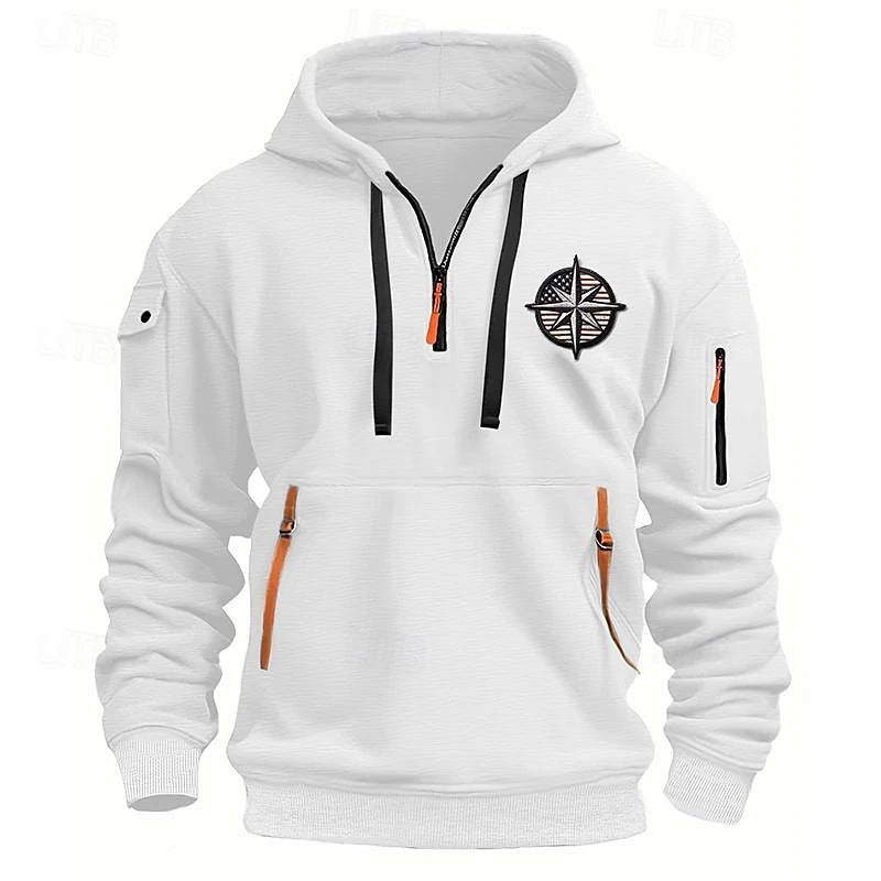 Men's Casual Sports Multi-Zip Hoodie product photo, view 6