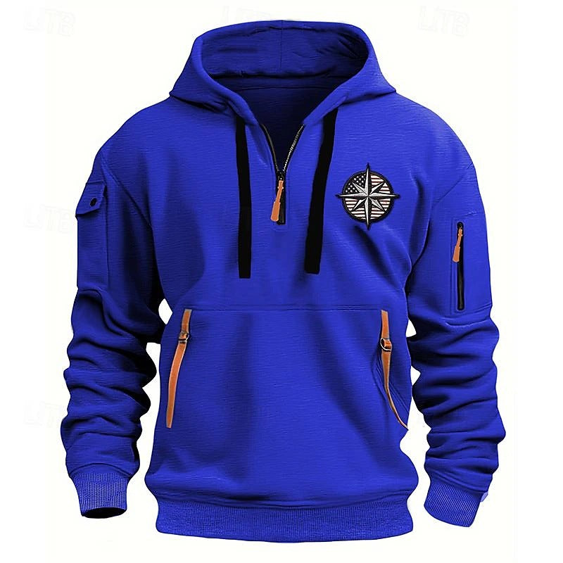 Men's Casual Sports Multi-Zip Hoodie product photo, view 7