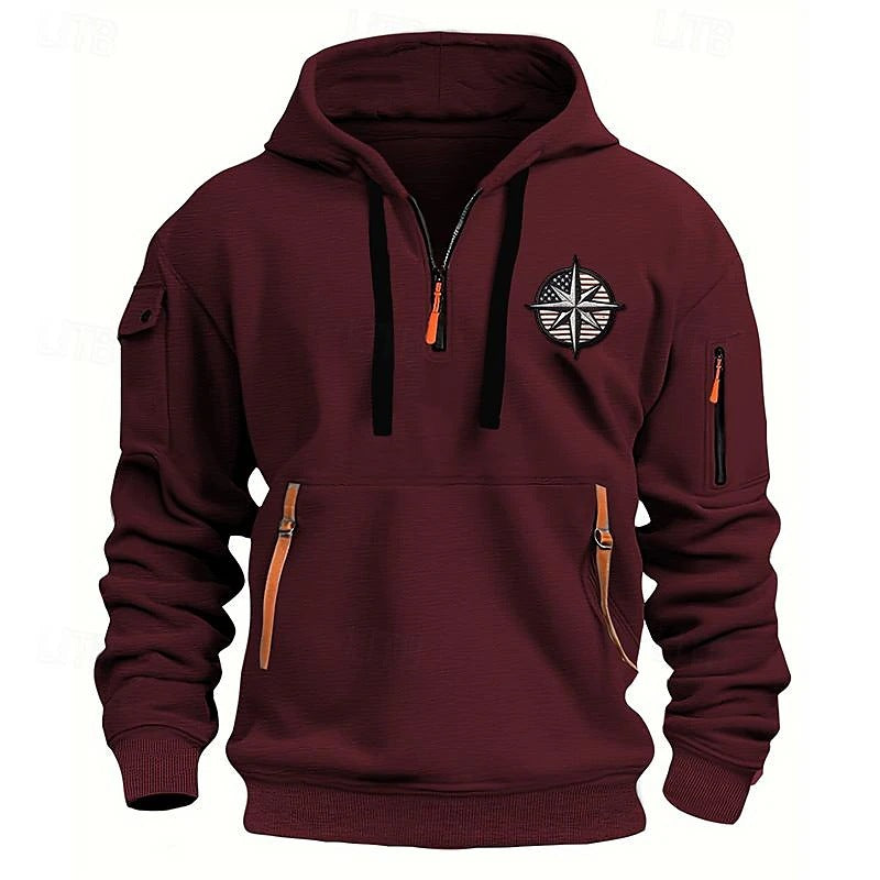 Men's Casual Sports Multi-Zip Hoodie product photo, view 8
