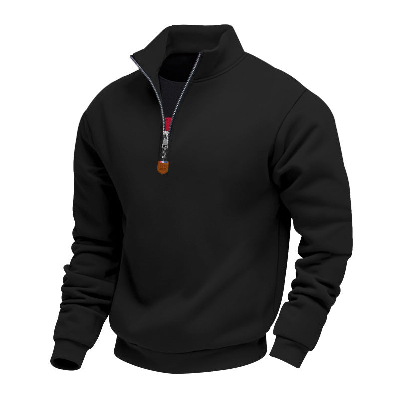 Sudadera casual de hombre con cremallera de un cuarto