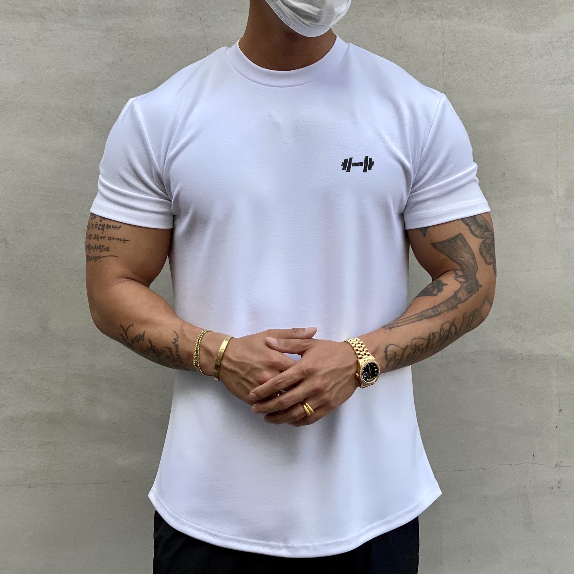 Reines Baumwolldehnungs-Sport-T-Shirt