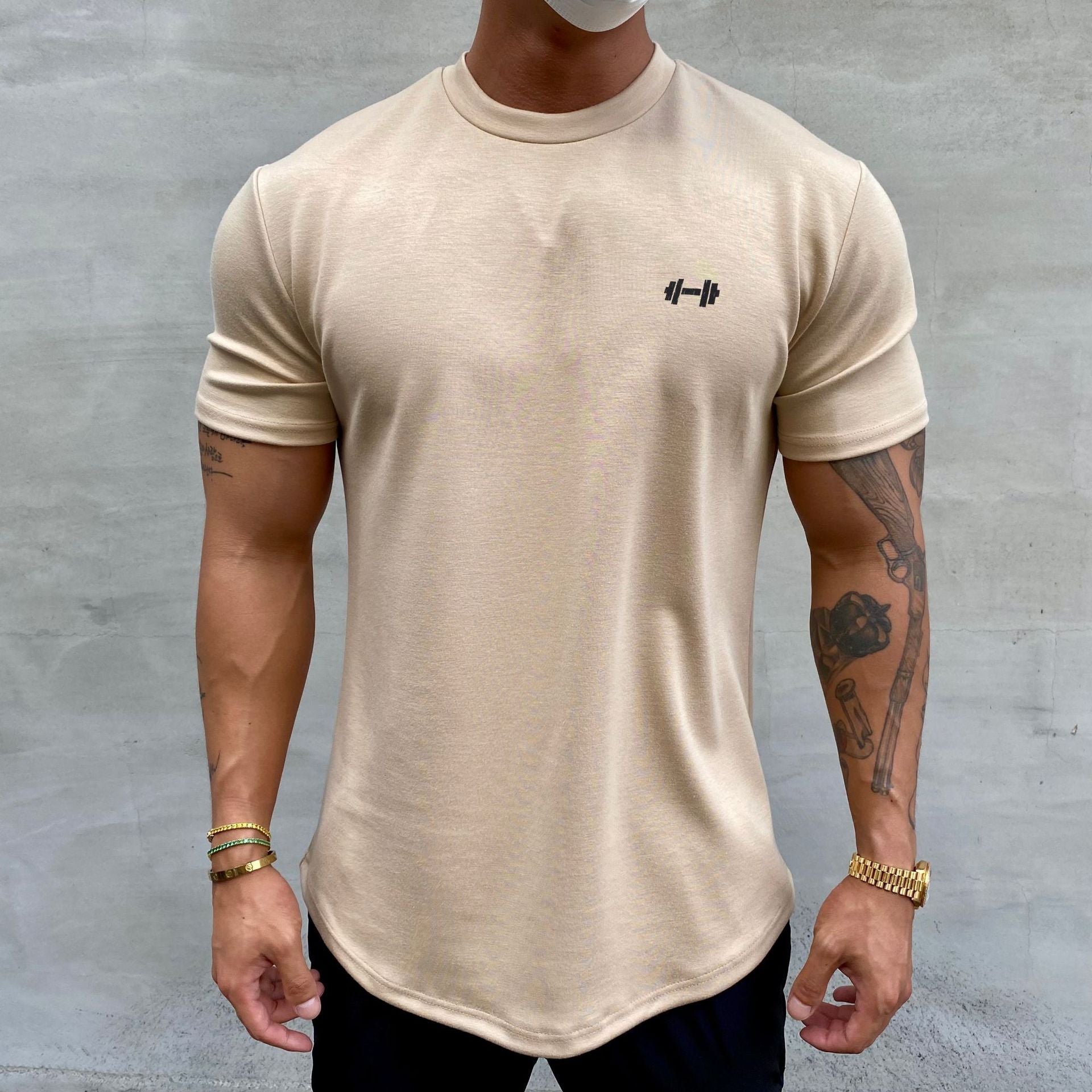 Reines Baumwolldehnungs-Sport-T-Shirt