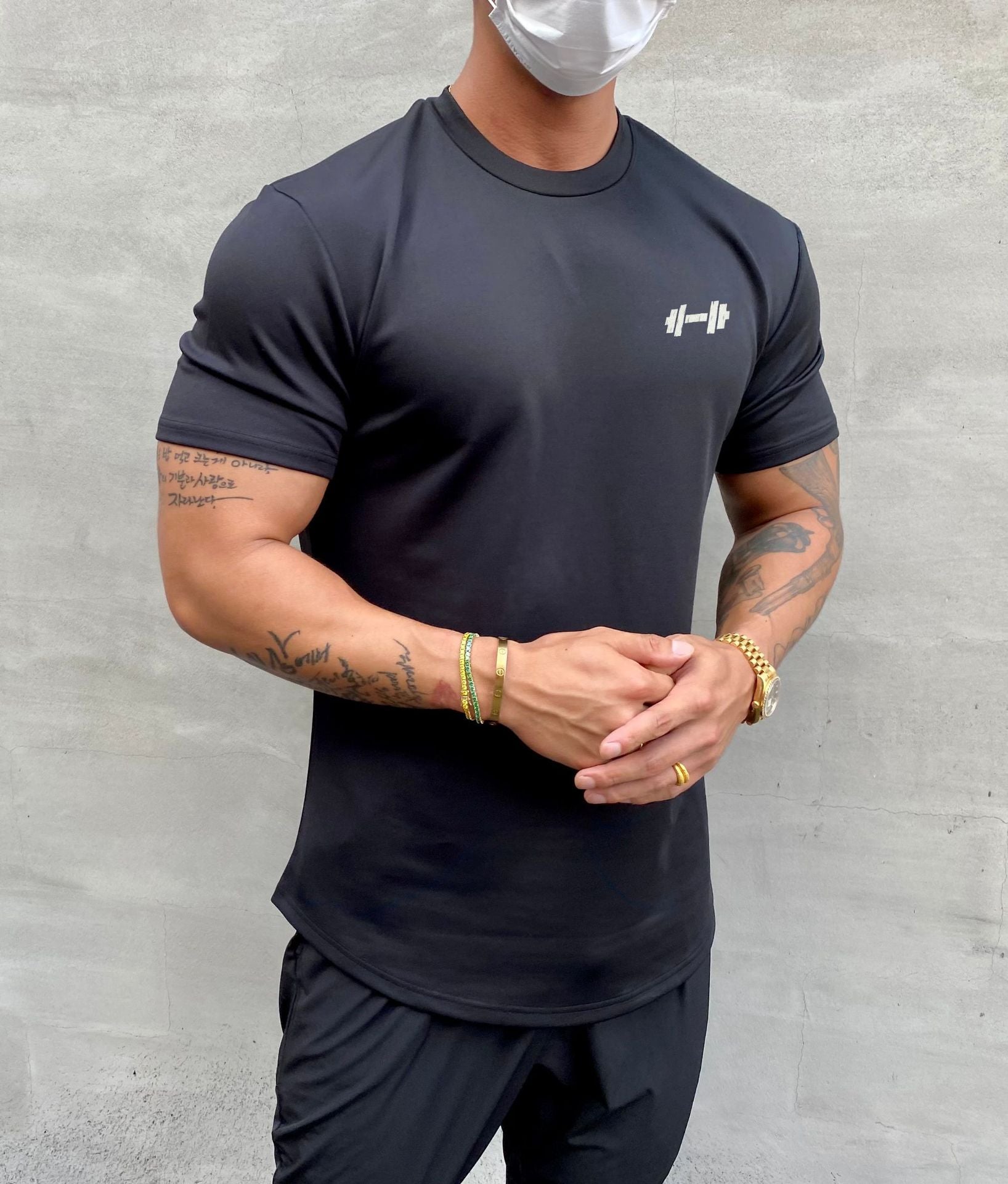 Reines Baumwolldehnungs-Sport-T-Shirt