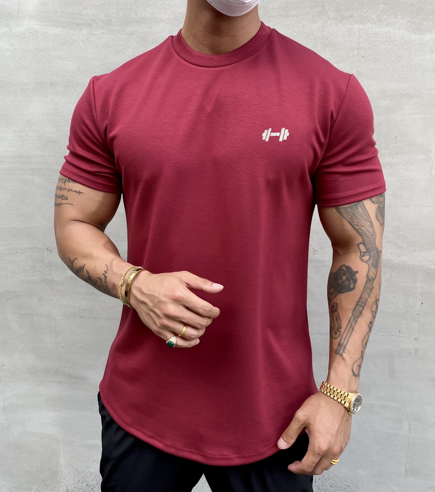 Reines Baumwolldehnungs-Sport-T-Shirt