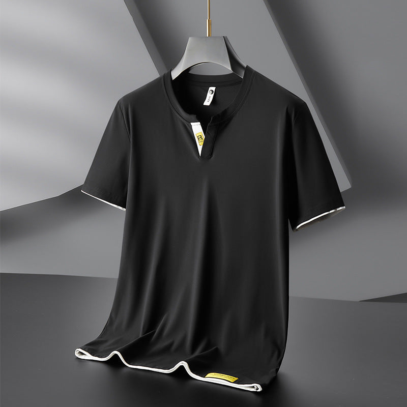 T-shirt per il collo di seta di ghiaccio di ghiaccio maschile