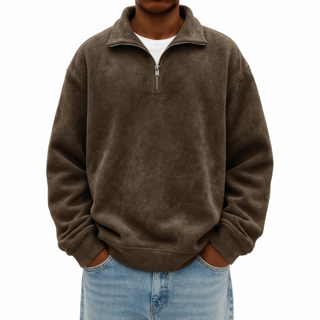 Men's Soft Fleece Quarter-Zip Pullover Sweatshirt