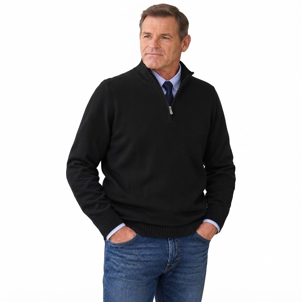 Men's Classic Quarter-Zip Knit Sweater