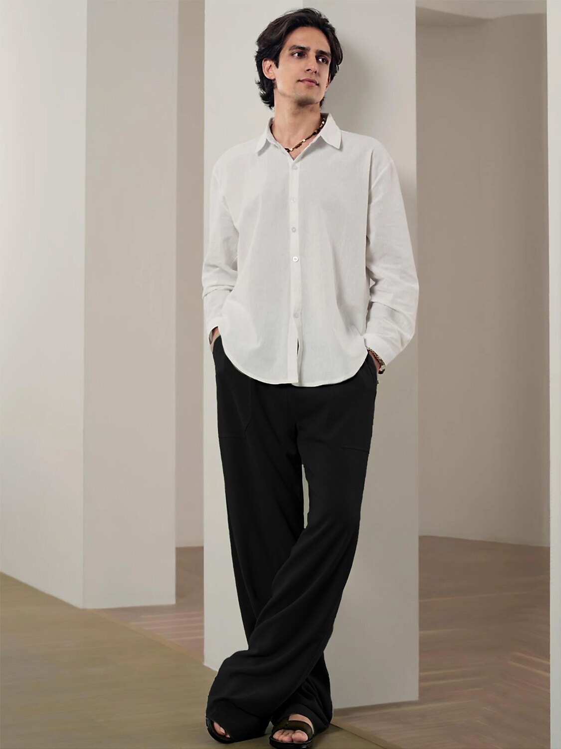 Men's Linen Pants Trousers Baggy Beach Pants
