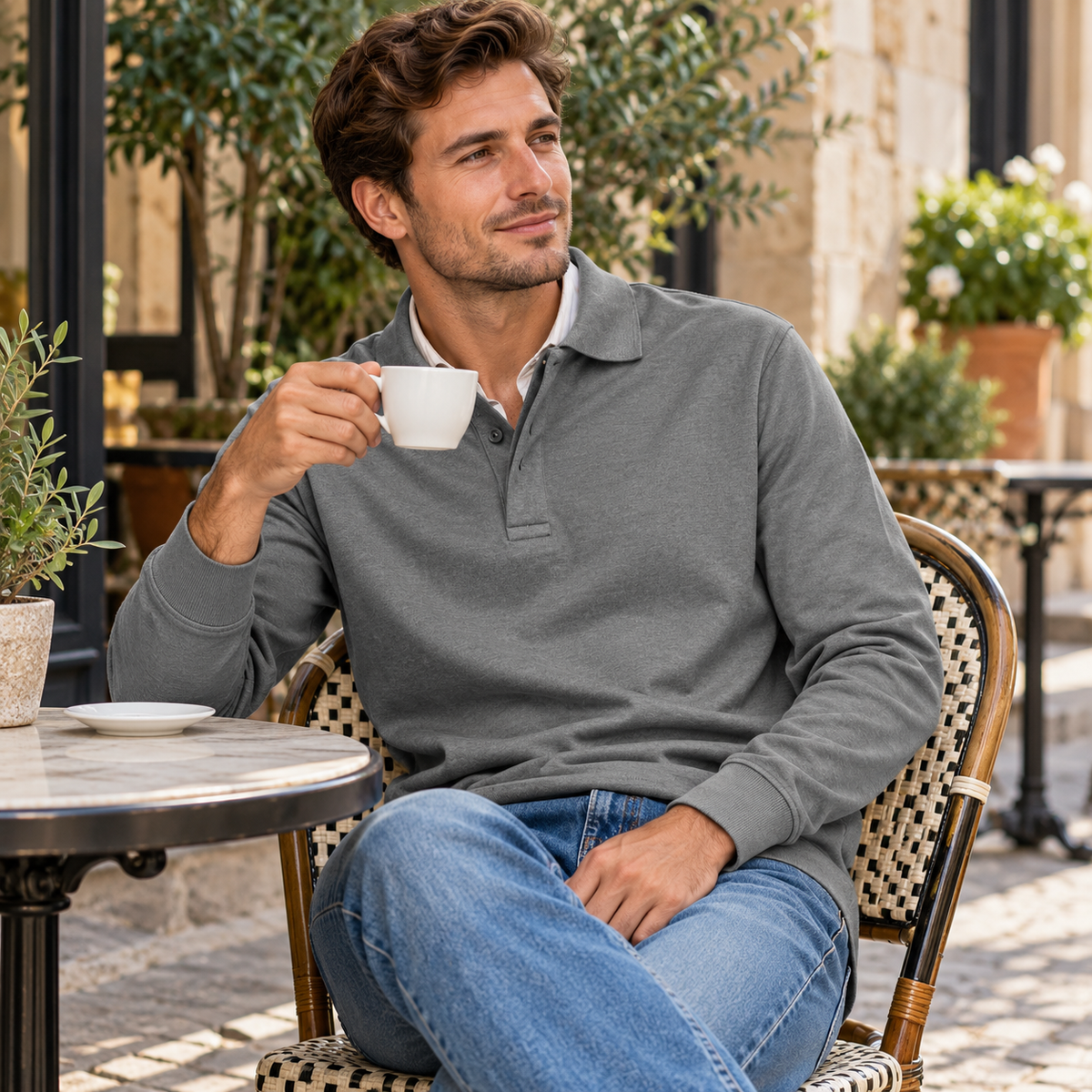 Men's Classic Long Sleeve Polo Shirt