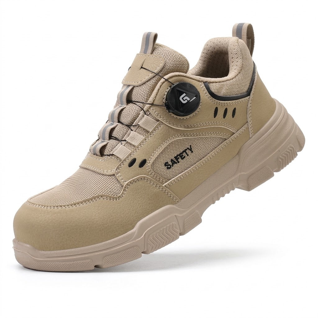 Men's lightweight khaki safety work shoes with smart dial closure - image 8